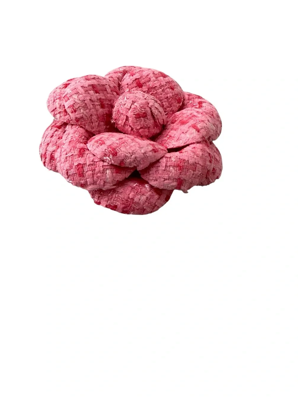 Pink Tweed Flower Brooch